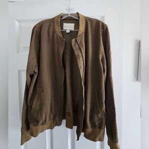 Hinge Olive Green Bomber Jacket, Medium